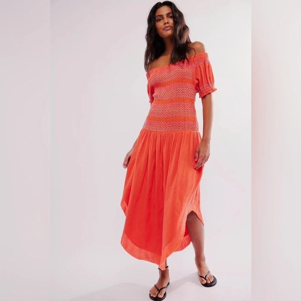 🌸Free People Catch Me Midi Dress